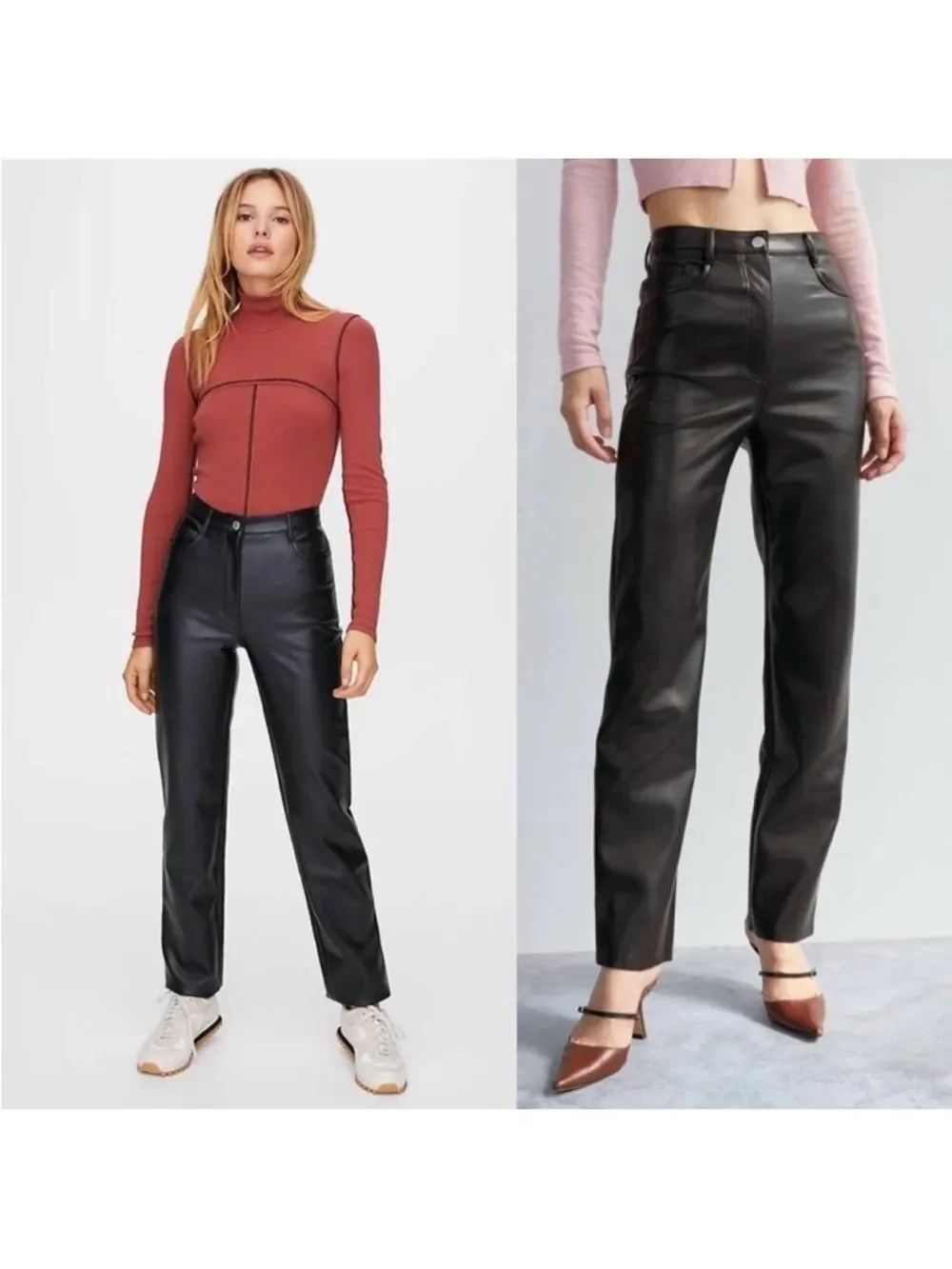 Aritzia Wilfred The Melina Pant Black Vegan Leather Size 4